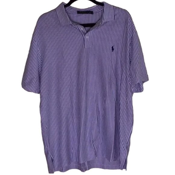 Polo Ralph Lauren Other - *NWOT* Men's Ralph Lauren Polo White & Blue Striped Soft Polo Shirt - Size XXL
